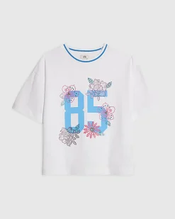 Girls White 85 Embellished T-Shirt