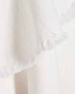 Girls White Asymmetric Denim Skirt