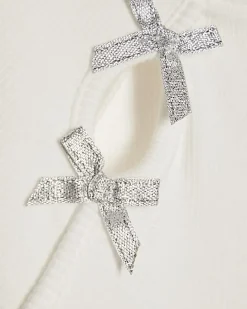 Girls White Bow Top