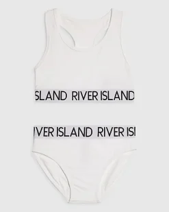 Girls White Crop Top and Brief Set