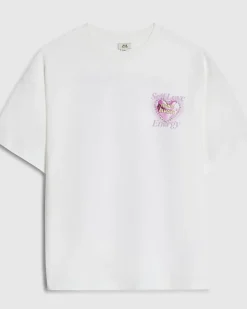 Girls White Heart T-Shirt