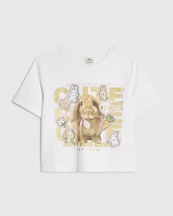 Girls White In My Cute Era Boxy T-shirt