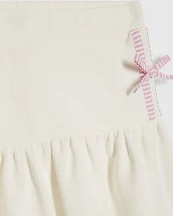 Girls White Paris 96 Sweat Skirt Set