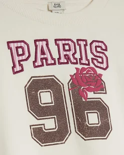 Girls White Paris 96 Sweat Skirt Set