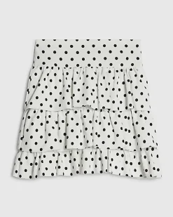 Girls White Polka Dot Rara Skirt