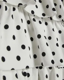 Girls White Polka Dot Rara Skirt