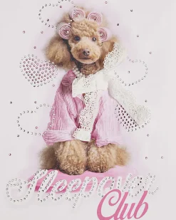 Girls White Puppy Gingham Pyjamas