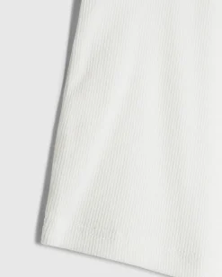 Girls White Scallop Trim Tank Top