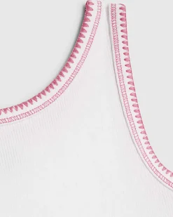 Girls White Sequin Sealife Tank Top