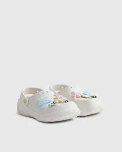 Girls White Shell Clogs