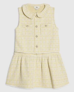 Girls Yellow Boucle Skirt Set