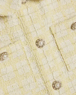 Girls Yellow Boucle Skirt Set