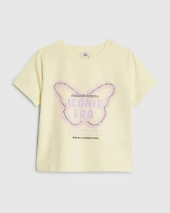 Girls Yellow Butterfly T-Shirt