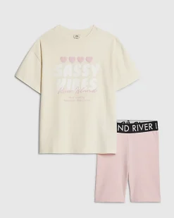 Girls Yellow Sassy Vibes T-Shirt Set