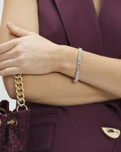 Gold Baguette Diamond Simulant Bracelet