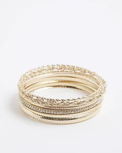 Gold Bangle Bracelet Stack