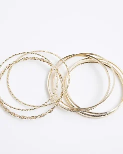 Gold Bangle Bracelet Stack