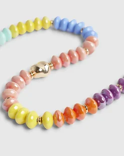 Gold Ceramic Beaded Necklace
