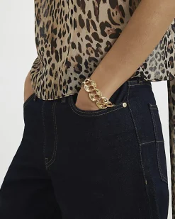 Gold chain link bracelet