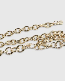 Gold Charm Drop Chain Belt