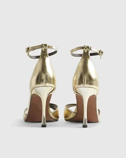 Gold Closed Back Healed Sandals