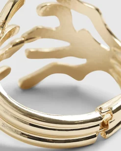 Gold Coral Bangle Bracelet