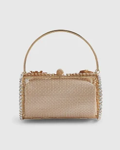 Gold Cylinder Floral Cage Bag