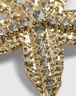 Gold Diamante Starfish Hair Clip