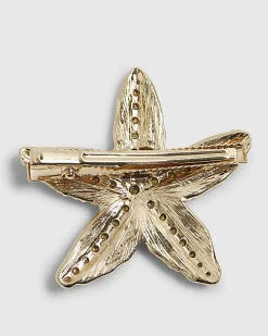 Gold Diamante Starfish Hair Clip