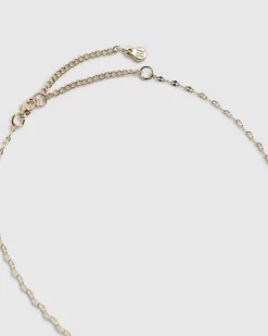 Gold Diamond Simulant Pendant Necklace