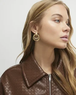 Gold Door Knocker Earrings