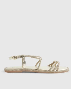 Gold Embellished Flat Sandals