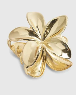 Gold Flower Claw Clip