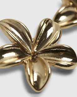 Gold Flower Stud Earrings