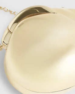 Gold Hard Shell Clutch Bag