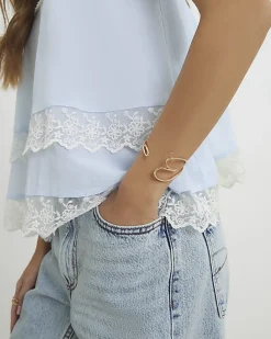 Gold Heart Cuff Bracelet