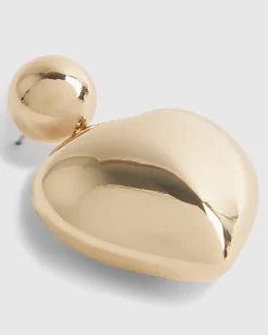 Gold Heart Hoop Earrings
