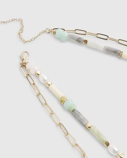 Gold layered beaded necklace