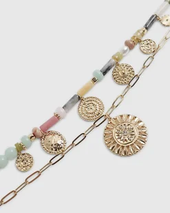 Gold layered beaded necklace
