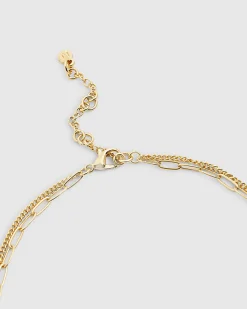 Gold Layered T-bar Necklace