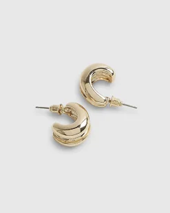 Gold Mini Textured Hoop Earrings