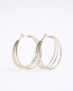 Gold Multirow Hoop earrings