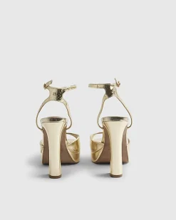 Gold Open Back Platform Sandals