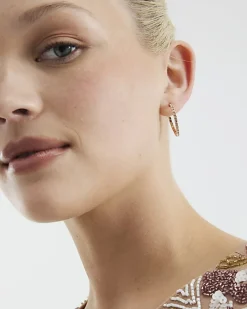 Gold Pack Of 3 Crystal Hoop Earrings