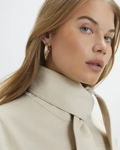 Gold Ridge Hoop Earrings