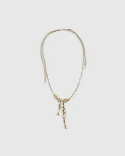 Gold Sardine Corded Necklace