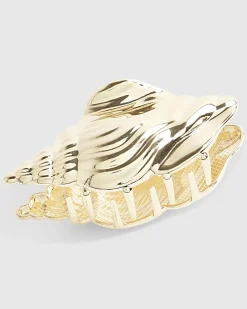 Gold Sea Shell Claw Hair Clip