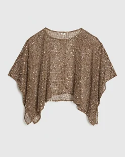 Gold Sequin Knitted Cape