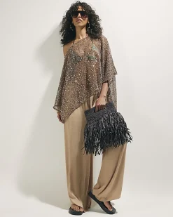 Gold Sequin Knitted Cape