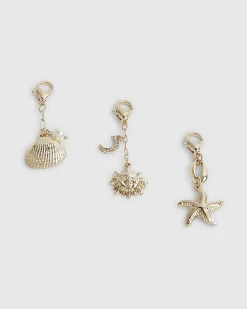Gold Shell Bikini Charms 4 pack